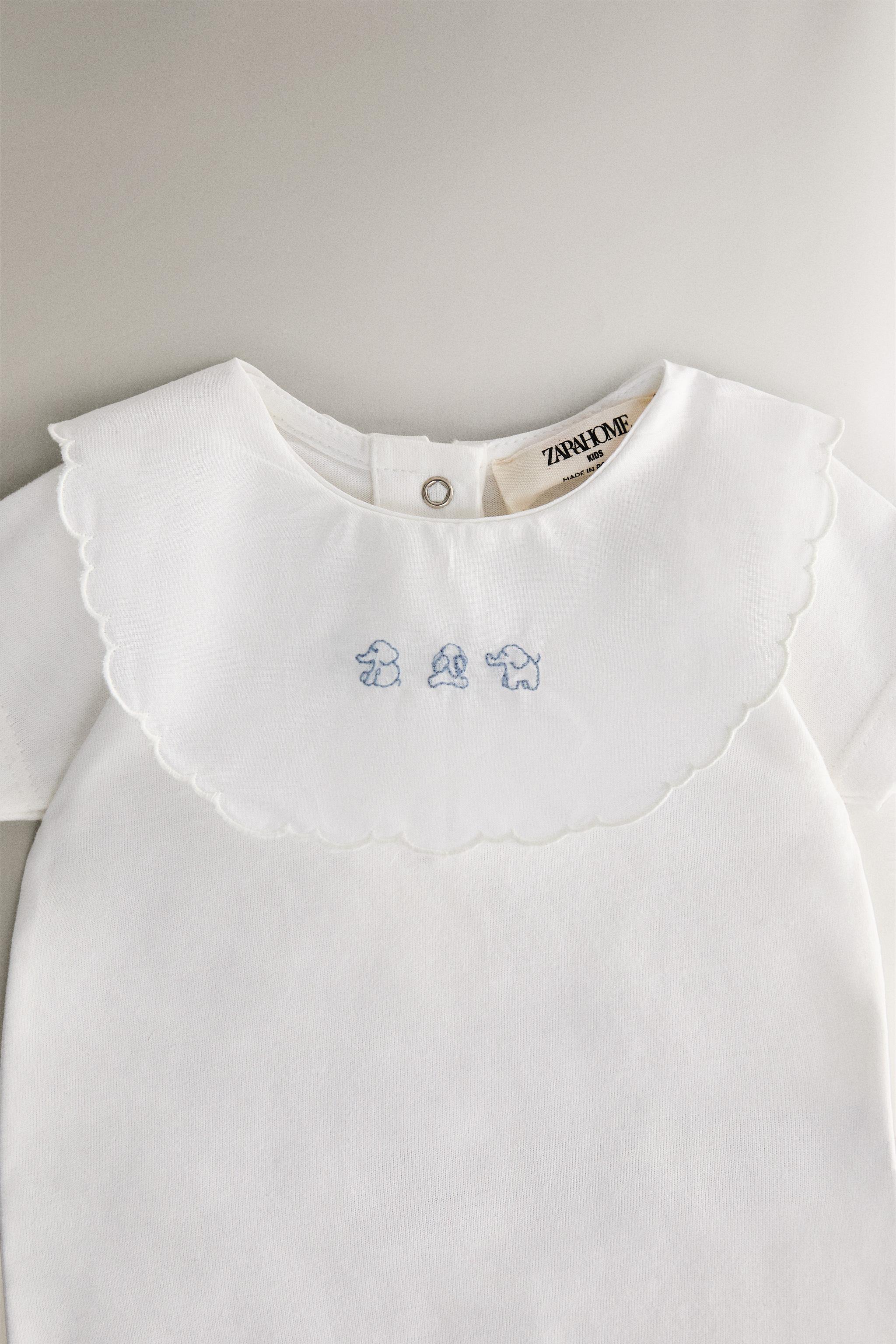 GRENOUILLÈRE BÉBÉ COURTE BRODÉE ÉLÉPHANT